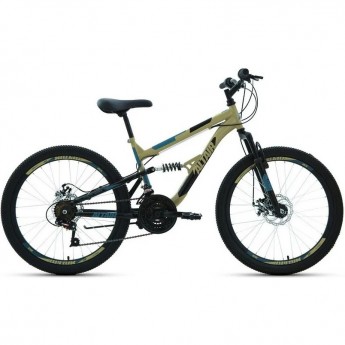 Велосипед ALTAIR MTB FS 24 D 24", рама 15", бежевый/черный, 2022