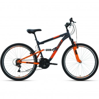 Велосипед ALTAIR MTB FS 26 1.0 26", рама 16", темно-серый/оранжевый, 2021