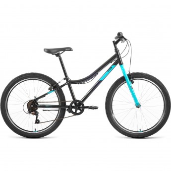 Велосипед ALTAIR MTB HT 24 1.0 24", рама 12", черный/голубой, 2022